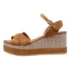 Loranda - Sandalen Met Sleehak - Camel -Mode Kledingwinkel 5c7f7714a57b41a3abcd27c00a962df4