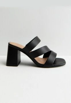 New Look Wide Fit Asymmetric Block - Muiltjes Met Hak - Black -Mode Kledingwinkel 5ef53eb7e13843d49f3b73742bdc93ca