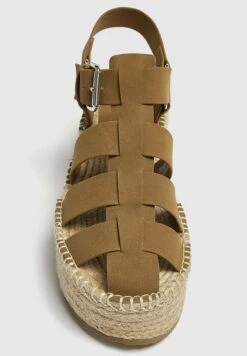 PULL & BEAR Cage - Sandalen Met Sleehak - Brown -Mode Kledingwinkel 614cf1c2b20b467ca6cda8e8c8c42ec7