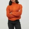 Vila High Neck - Trui - Burnt Orange