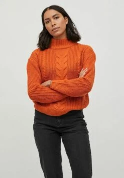 Vila High Neck - Trui - Burnt Orange