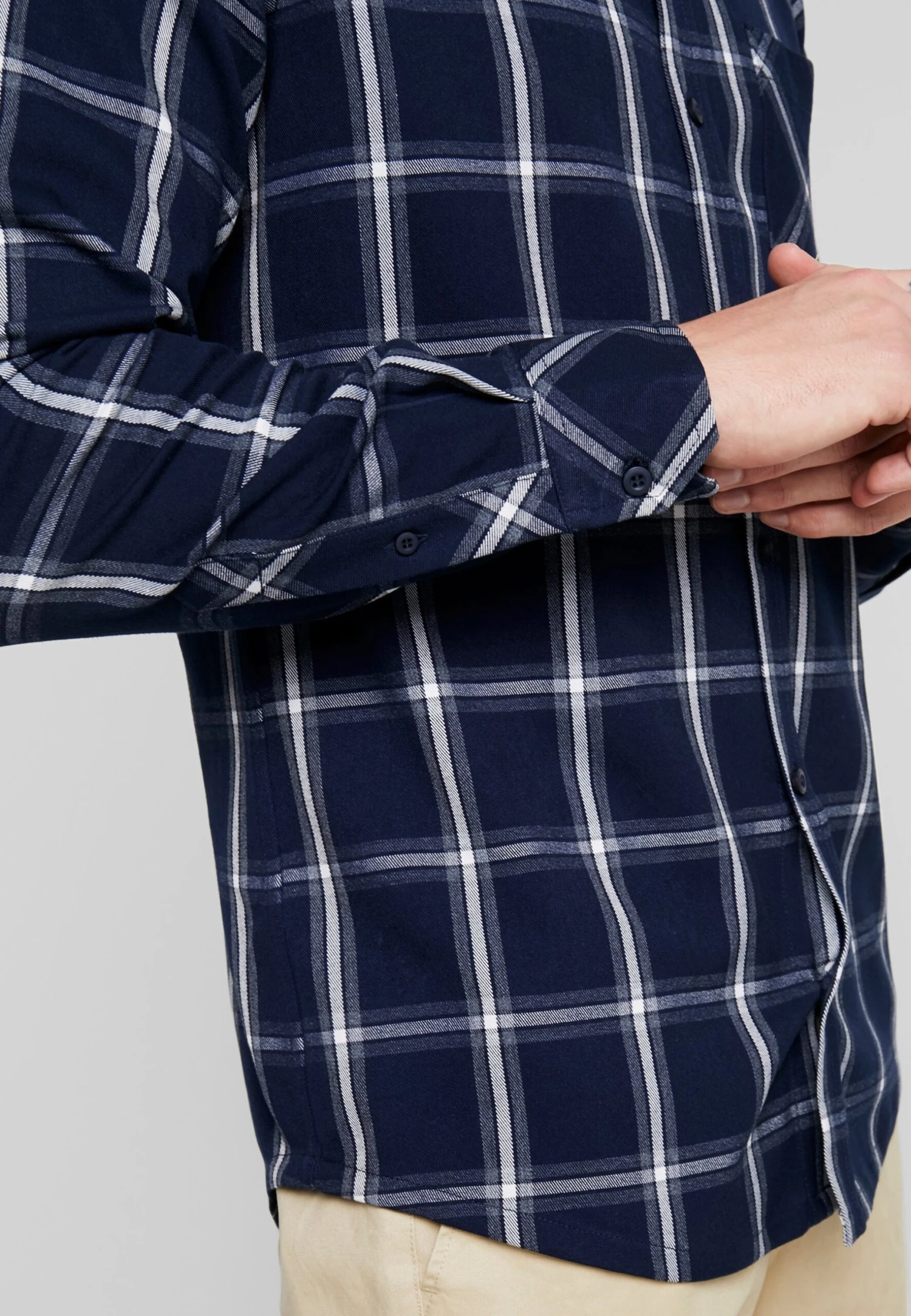 URBAN CLASSICS Basic Check - Overhemd - Navy/White 6 URBAN CLASSICS Basic Check - Overhemd - Navy/White - Afbeelding 4