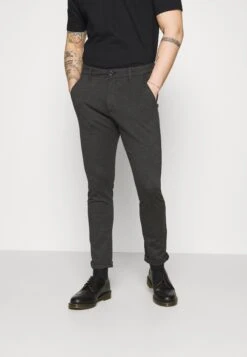 Denim Project Ponte Roma Plain - Broek - Dark Grey Melange