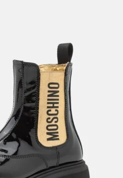 MOSCHINO Unisex - Korte Laarzen - Black/Gold -Mode Kledingwinkel 67157fa1d8f24e6bb58d56832deb79b7