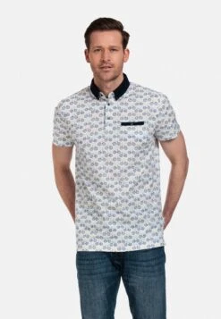 Poloshirt - White/Yellow/Blue