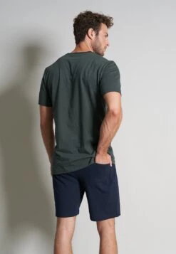 Tom Tailor Shorty V-Neck Set - Pyjama - Grün Dunkel Ringel -Mode Kledingwinkel 69fc6705a78f404fa8e0c4b2f99e69c3
