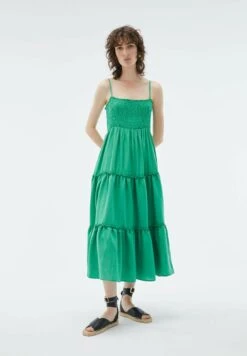 With Ruffle At The Hem - Jurk - Green