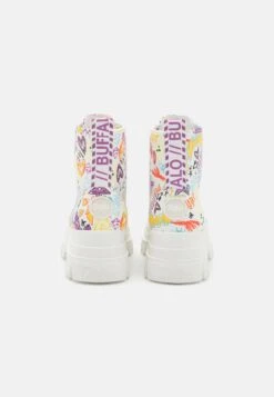 Buffalo Vegan Aspha Lace Up Hi - Enkellaarsjes Met Plateauzool - White Graffiti -Mode Kledingwinkel 6b07426034b7441ba2a61b6759a94e47