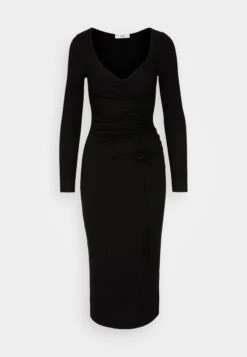Wal G Del Gathered Midi - Jerseyjurk - Black -Mode Kledingwinkel 6d66f439084f4c468d5799979dd9645b