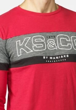 Koroshi Contrast Cut - Longsleeve - Rojo Red -Mode Kledingwinkel 7002bfb467f543c8a4aab09af1b54374