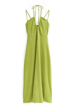 Next Strappy Midi Halter Standard - Jurk - Lime Green Ribbed -Mode Kledingwinkel 729cb88ee44742728022fd5c8541891c