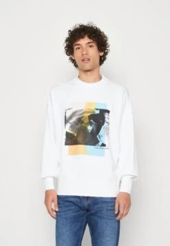 Calvin Klein Jeans Multi Layered Photo Crew Neck Unisex - Sweater - Bright White