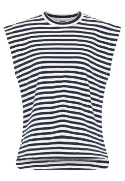 Dreimaster Bridgeport - T-Shirt Print - Marine Weiss -Mode Kledingwinkel 730c5b010ad94ce8b62d80996414a562