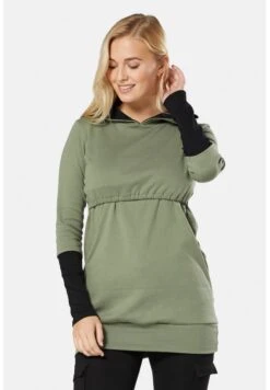 Maternity With Breastfeeding Access - Hoodie - Khaki Black -Mode Kledingwinkel 743cbcac4df5423a8862f0d08e760f95