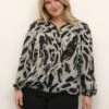 Fiona - Blouse - Black Feather Gray Leo -Mode Kledingwinkel 754fbbef881c49fbbb221d490cdc16e2