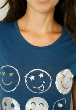 T-Shirt Print - Rauchblau -Mode Kledingwinkel 76b01c4dfef344a9914625a0da40a275