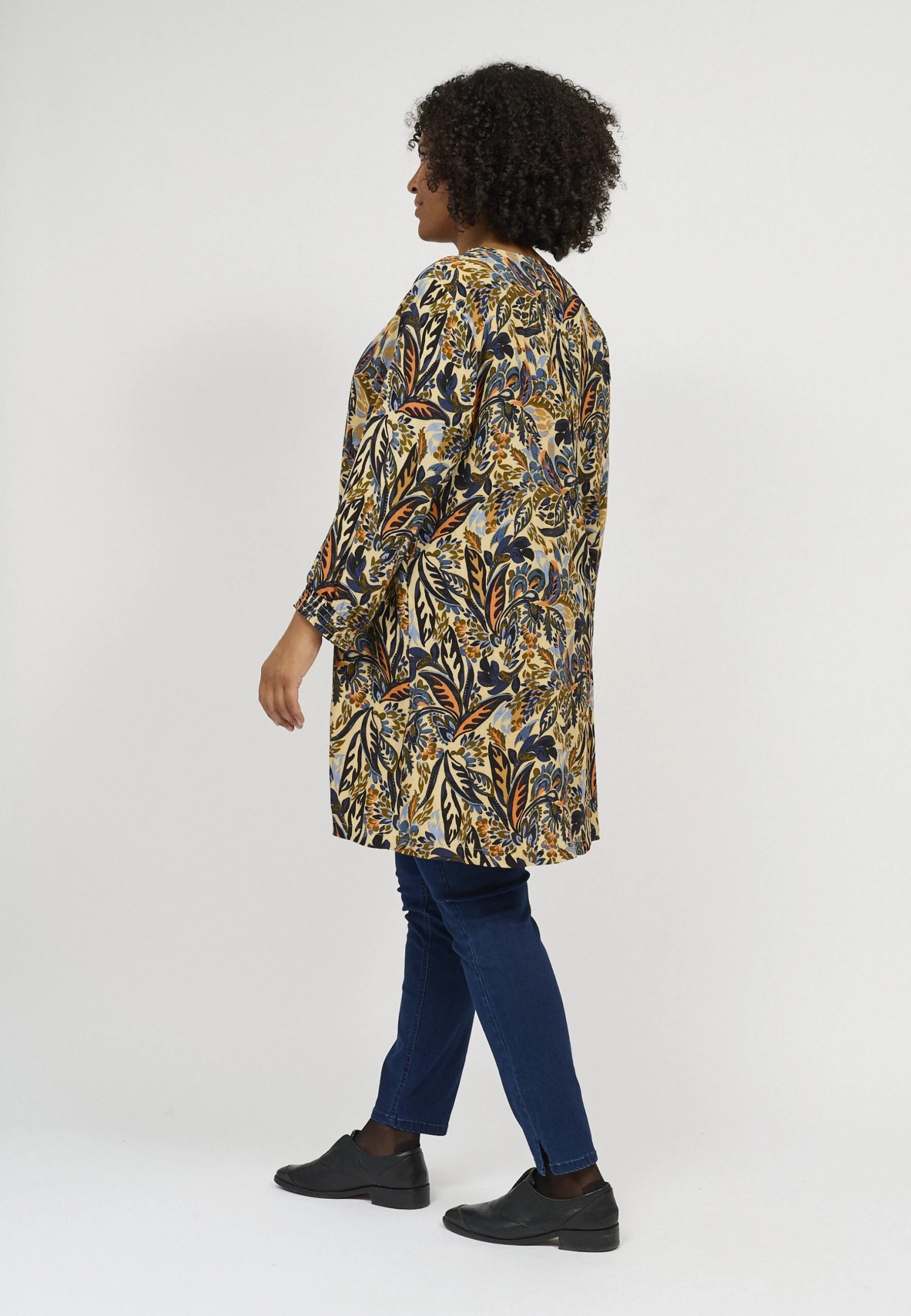 Floral Print - 3/4 Sleeves - Tuniek - Dark Sand 5 Floral Print - 3/4 Sleeves - Tuniek - Dark Sand - Afbeelding 3