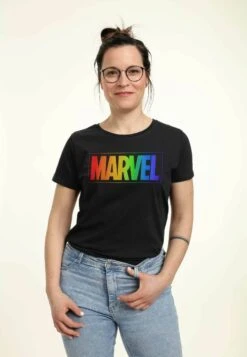 Marvel Other Rainbow Marvel - T-Shirt Print - Black -Mode Kledingwinkel 7f55d71c9dcb4a3c829879f8d6164ade