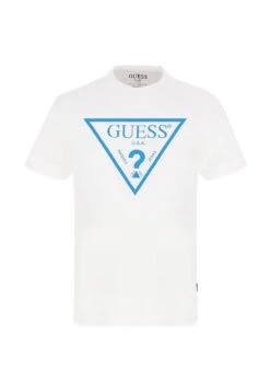 Guess Mit Reflektierendem Logodreieck - T-Shirt Print - Weiß -Mode Kledingwinkel 82fc13cf77ad4d96bf96d56a707b448e