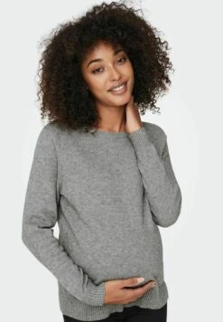ONLY MATERNITY Mama Loose Fit - Trui - Medium Grey Melange -Mode Kledingwinkel 84aa0954eea240ccb65c4b62e32f9978