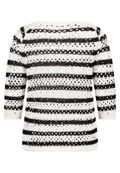 Betty Barclay Loch-Mit Ringel - Trui - Weiß Schwarz -Mode Kledingwinkel 892f760e4bc041dab844d9efc44d1a1e