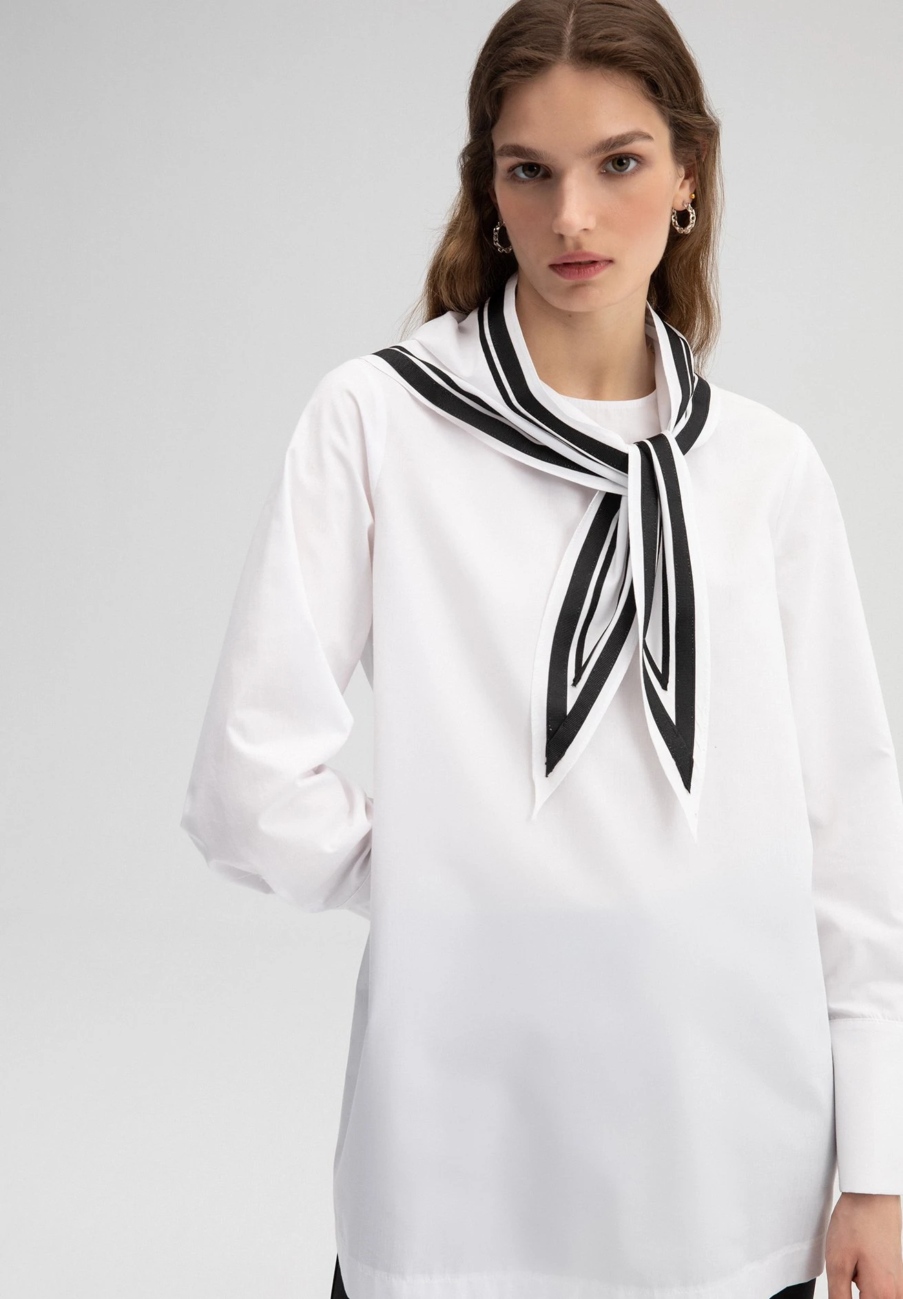 Collar Detailed - Blouse - White 3 Collar Detailed - Blouse - White