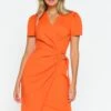 LOLALIZA Short Wrap- Jurk - Orange -Mode Kledingwinkel 8ffafc0bf4d54acca732d7ae7cf01a80