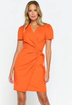 LOLALIZA Short Wrap- Jurk - Orange