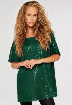 Apricot Sequin Rain- Blouse - Green