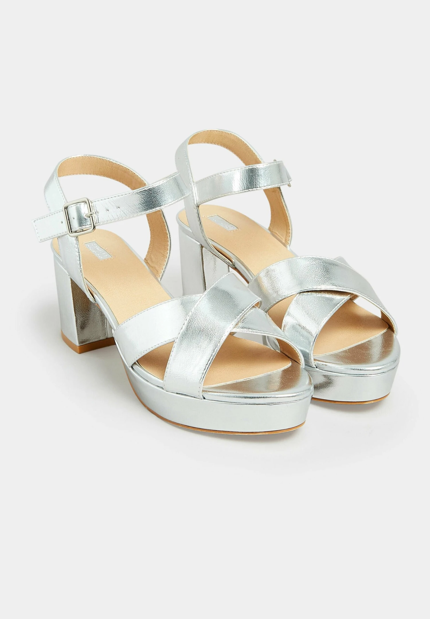 Sandalen Met Plateauzool - Metallic Silver 5 Sandalen Met Plateauzool - Metallic Silver - Afbeelding 3