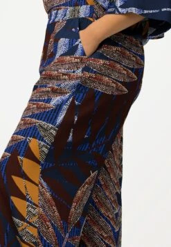 Ulla Popken Bedruckt Weites Bein Elastikbund - Broek - Dunkelblau -Mode Kledingwinkel 941e9b23b1d34ff2b71eed640ad1973f