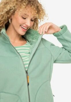 Wende Und Teddy-Seite, Stehkragen, Langarm - Fleecejas - Menthe Verte -Mode Kledingwinkel 972348d7d5da483fb6cf692bf63fcb31