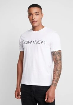 Calvin Klein Front Logo 2 Pack - T-Shirt Print - White/Grey -Mode Kledingwinkel 9788feffacb648eeb3eff093d6b06f0d