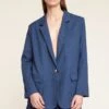 Einreihige - Halflange Jas - Blu -Mode Kledingwinkel 981751b383424759a5dd25875fd67a8d