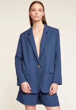 Einreihige - Halflange Jas - Blu