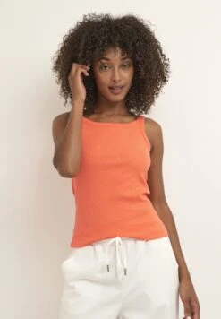 Kaffe Carna Tank - Top - Vermillion Orange