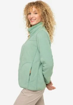 Wende Und Teddy-Seite, Stehkragen, Langarm - Fleecejas - Menthe Verte -Mode Kledingwinkel 993b2a4fc83e410483ec9e1e874157fe