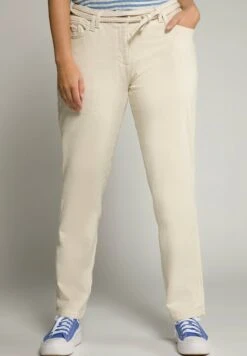 Ulla Popken Straight Leg Jeans - Helles Beige