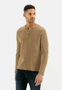 Camel Active Langarm Henley - Longsleeve - Wood