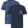With Chest Pocket - T-Shirt Print - Navy Patterned/Blue -Mode Kledingwinkel 9af4837a766f46a7a98caba75bd1e22a