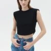 Crop Mit Kurzer Armelform - T-Shirt Basic - Black -Mode Kledingwinkel 9b73151ea17b417cae79a01444afd9e7