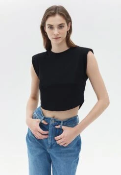 Crop Mit Kurzer Armelform - T-Shirt Basic - Black