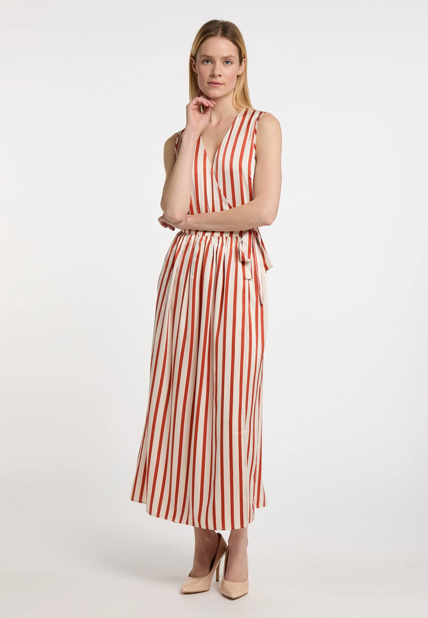 Dreimaster Hypate - Maxi-Jurk - Rot Creme 3 Dreimaster Hypate - Maxi-Jurk - Rot Creme