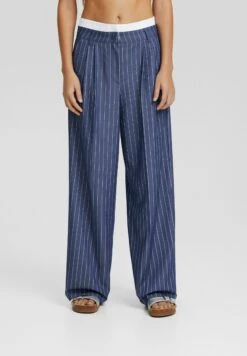 BERSHKA Tailored With Detail - Broek - Dark Blue