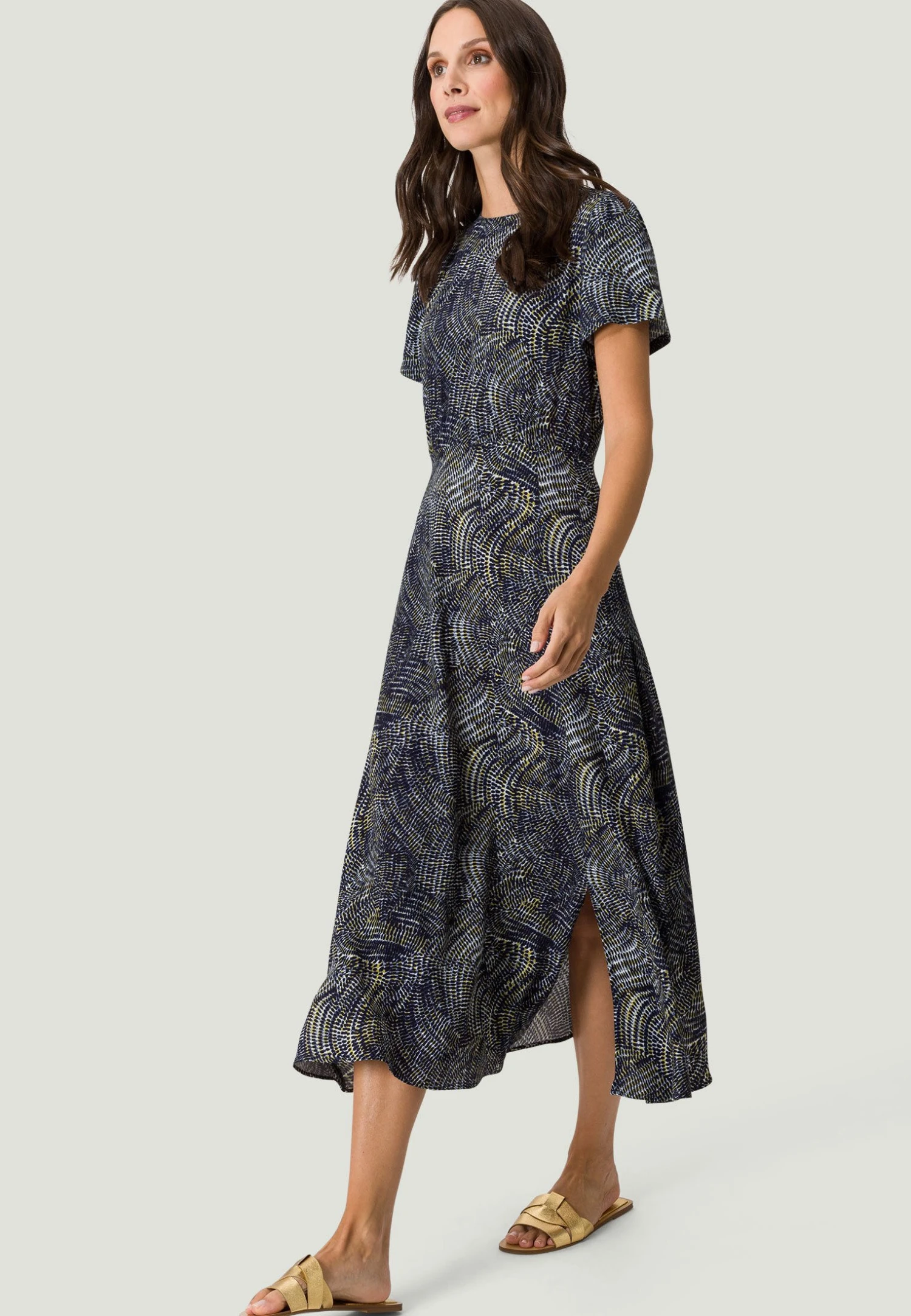 Zero Mit Beinschlitz - Jurk - Dark Bluelight Blue 3 Zero Mit Beinschlitz - Jurk - Dark Bluelight Blue