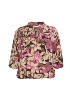 Dory - Blouse - Shoking Pink Flower Print -Mode Kledingwinkel a2b1eeed334744eabb5cc4afcbd0d49a