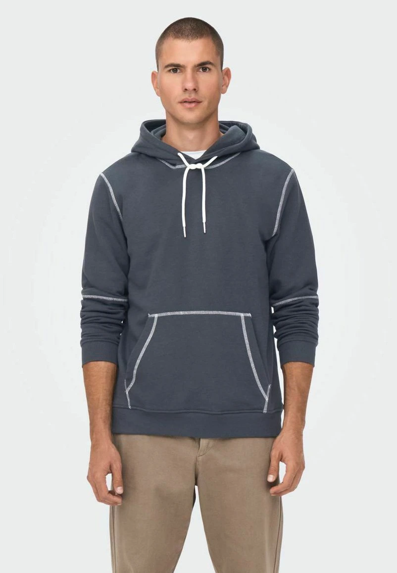 Only & Sons Kontrastnaht - Hoodie - Dark Navy 3 Only & Sons Kontrastnaht - Hoodie - Dark Navy