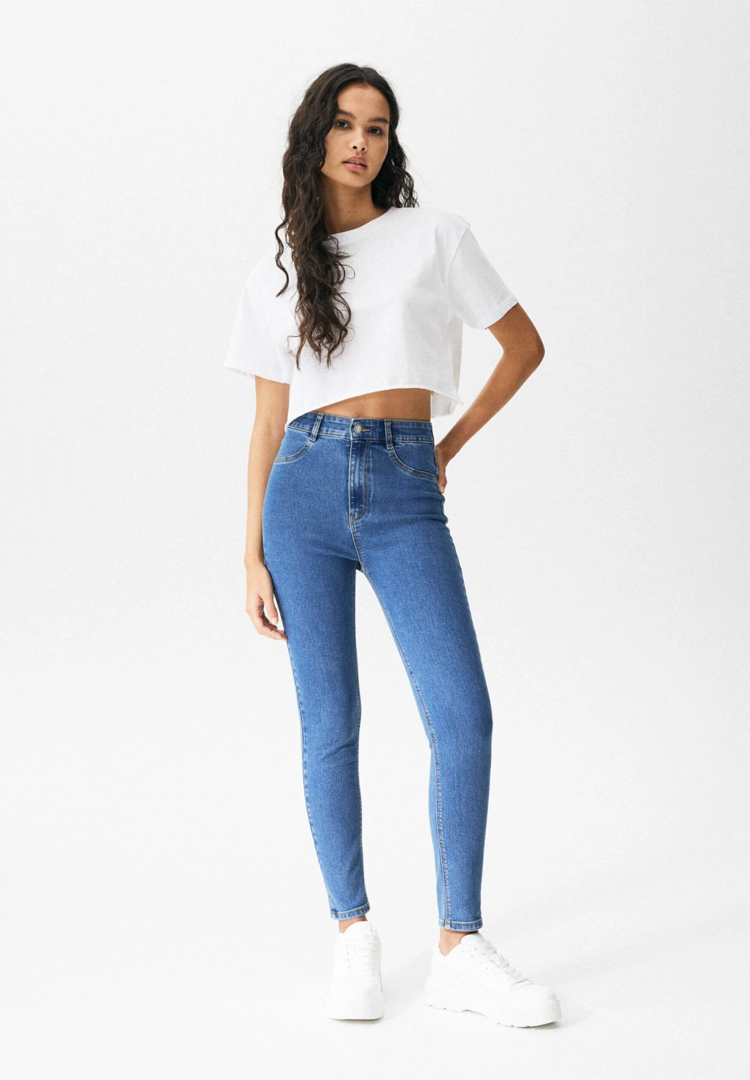 PULL & BEAR High-Waist - Jeans Skinny Fit - Royal Blue 4 PULL & BEAR High-Waist - Jeans Skinny Fit - Royal Blue - Afbeelding 2