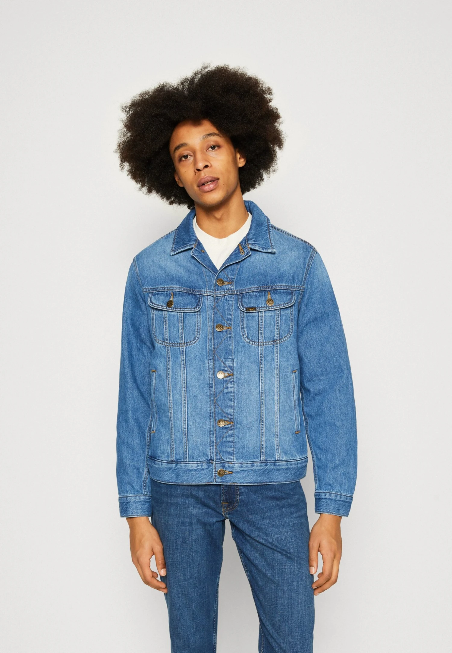 Lee Rider Jacket - Spijkerjas - Blue Bird Mid Worn 3 Lee Rider Jacket - Spijkerjas - Blue Bird Mid Worn