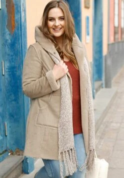 Halflange Jas - Beige -Mode Kledingwinkel a8e3403e3c0b458cb70608585d713fdd